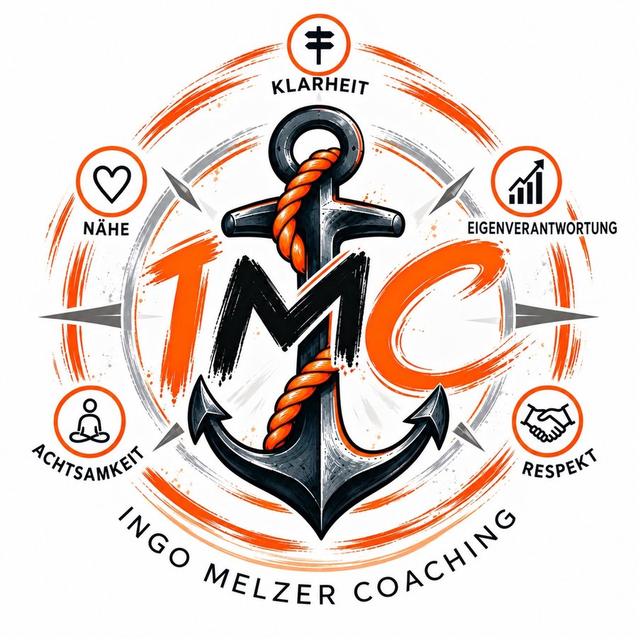 ANKER by IMC: Anker-Emblem mit den fünf Prinzipien Achtsamkeit, Nähe, Klarheit, Eigenverantwortung und Respekt